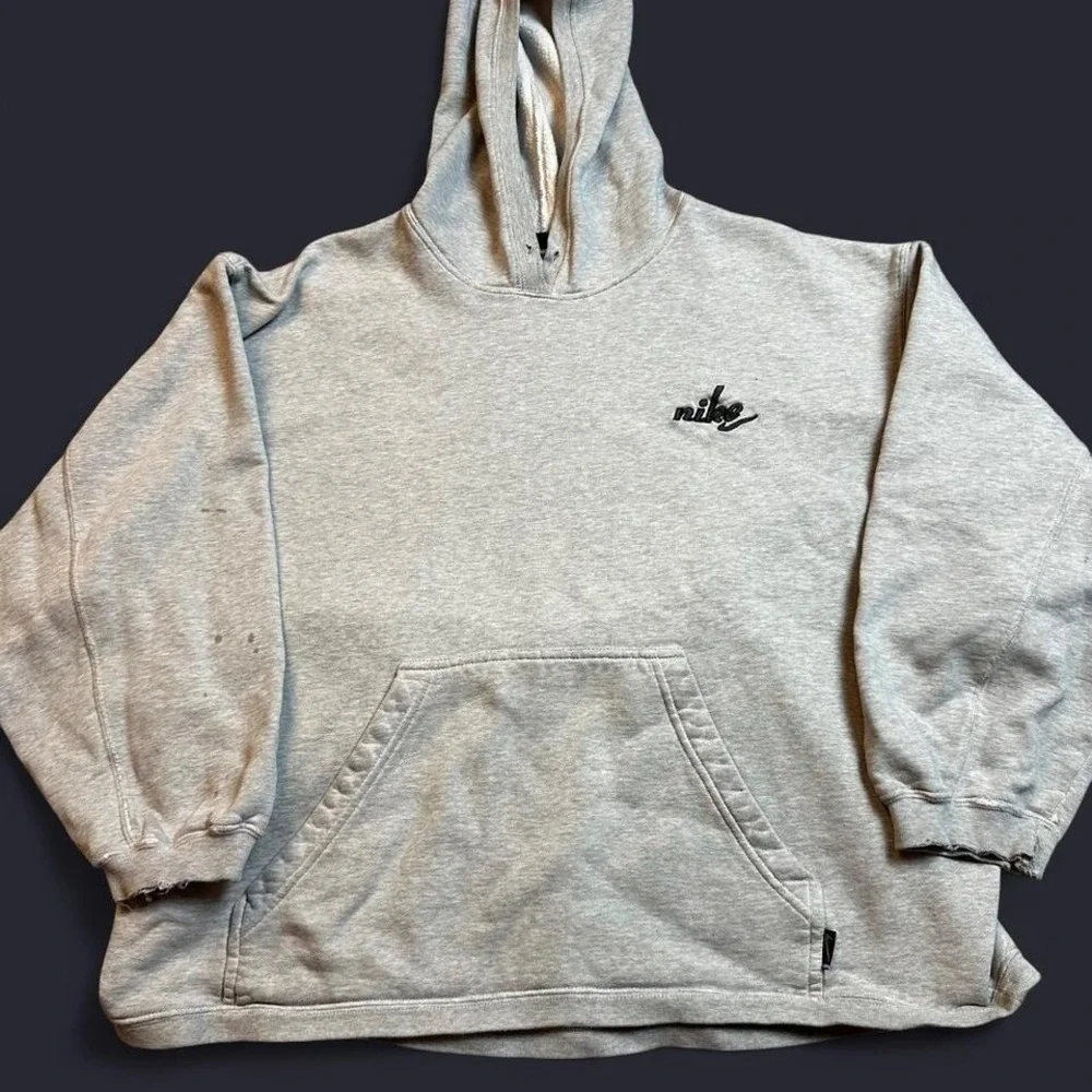Vintage 90s Nike white tag grey sportswear hoodie‎ size women's XL